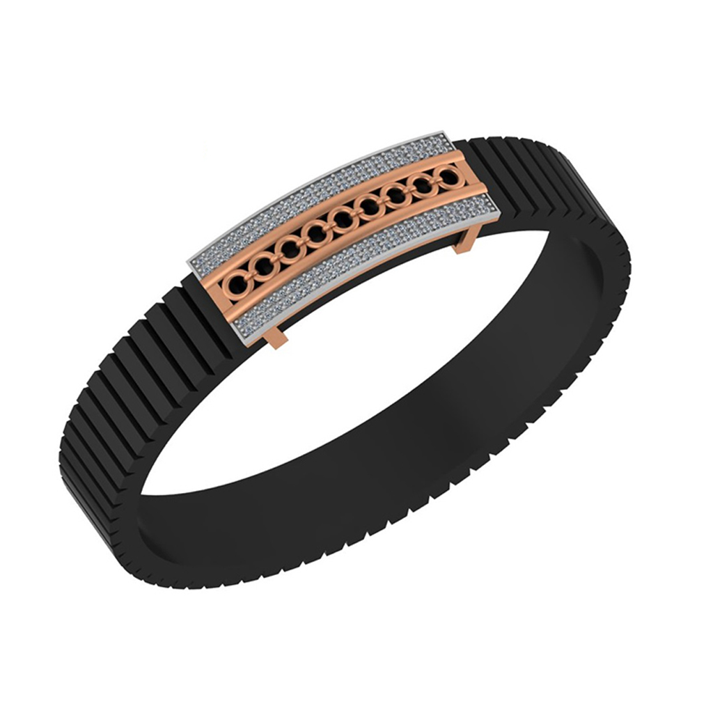 Triple-Panel Diamond Grid Bracelet