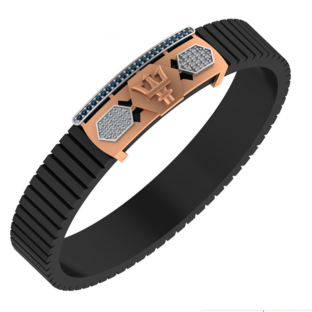 Trishul Sapphire-Diamond Hybrid Men’s Bracelet