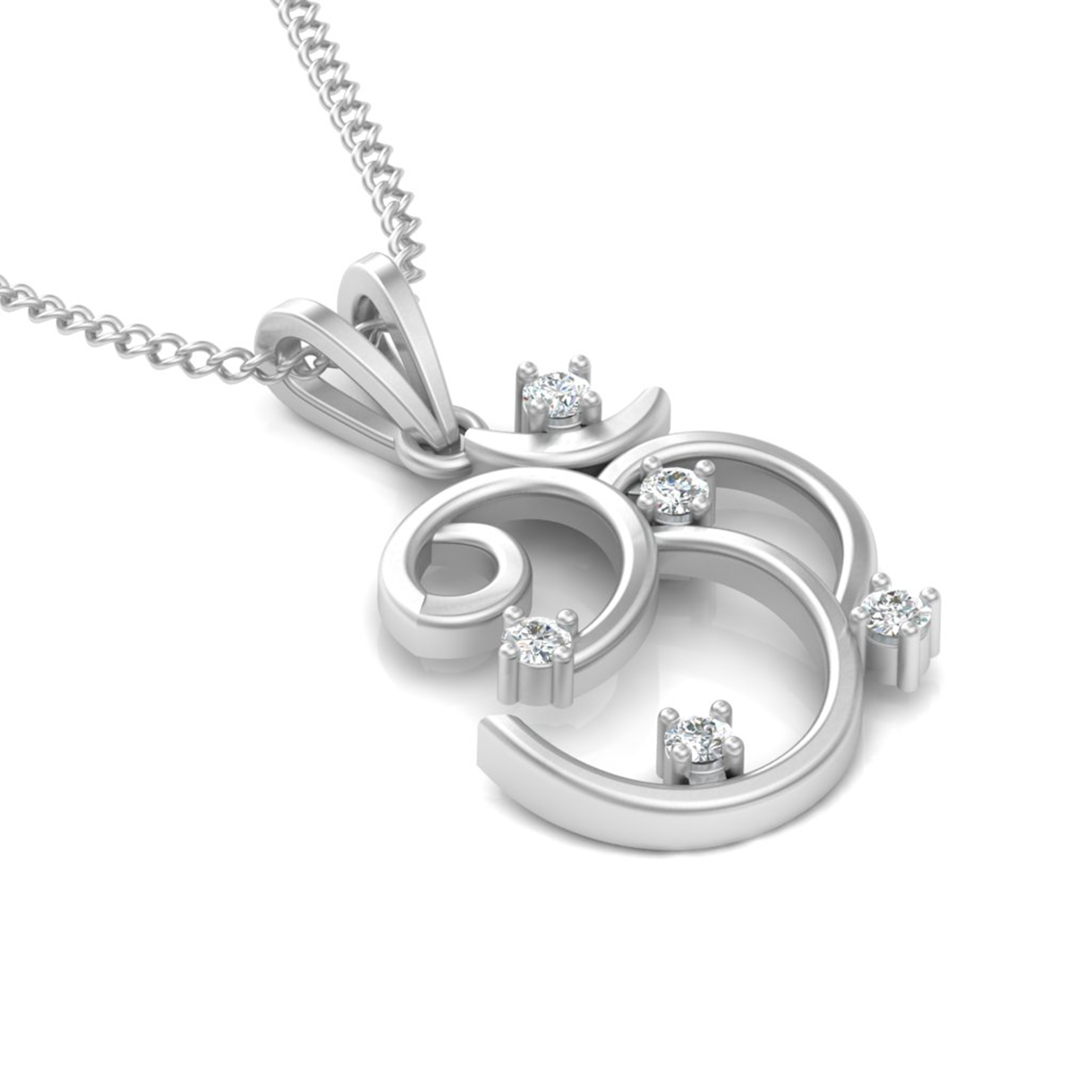 Elegant Diamond Om Pendant