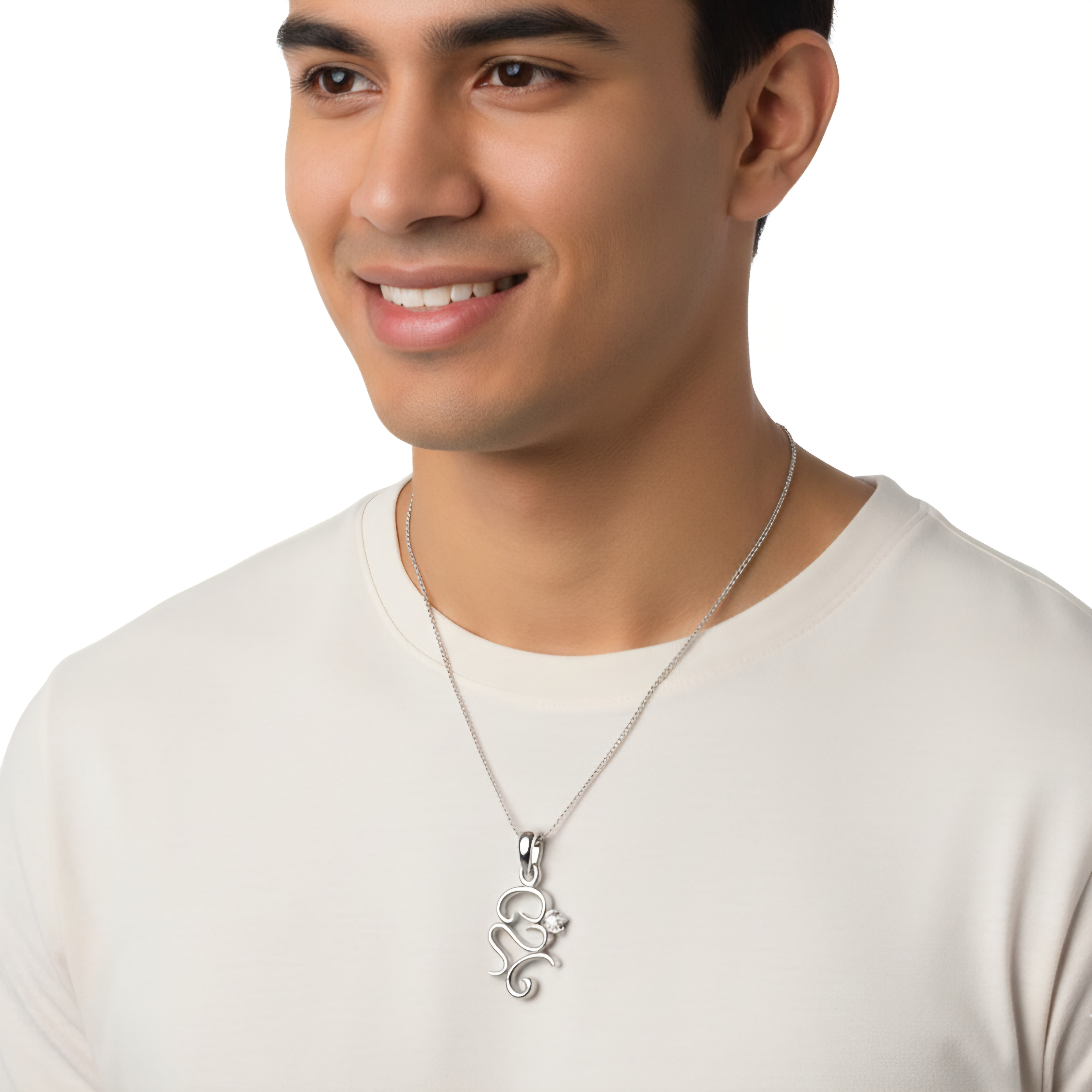 Elegant Silver Floral Pendant with Sparkling Stone