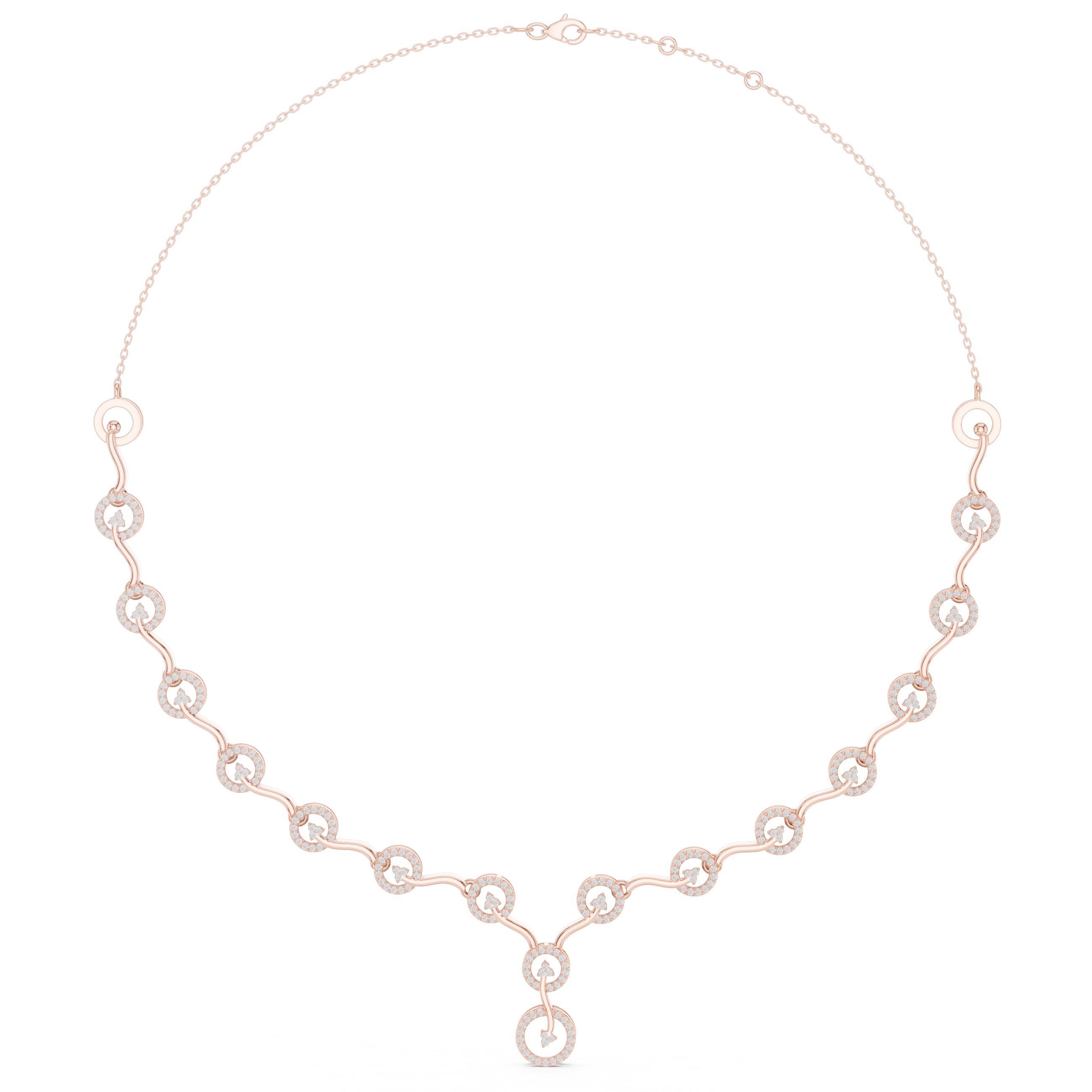 Rosé Interlock Spark Necklace