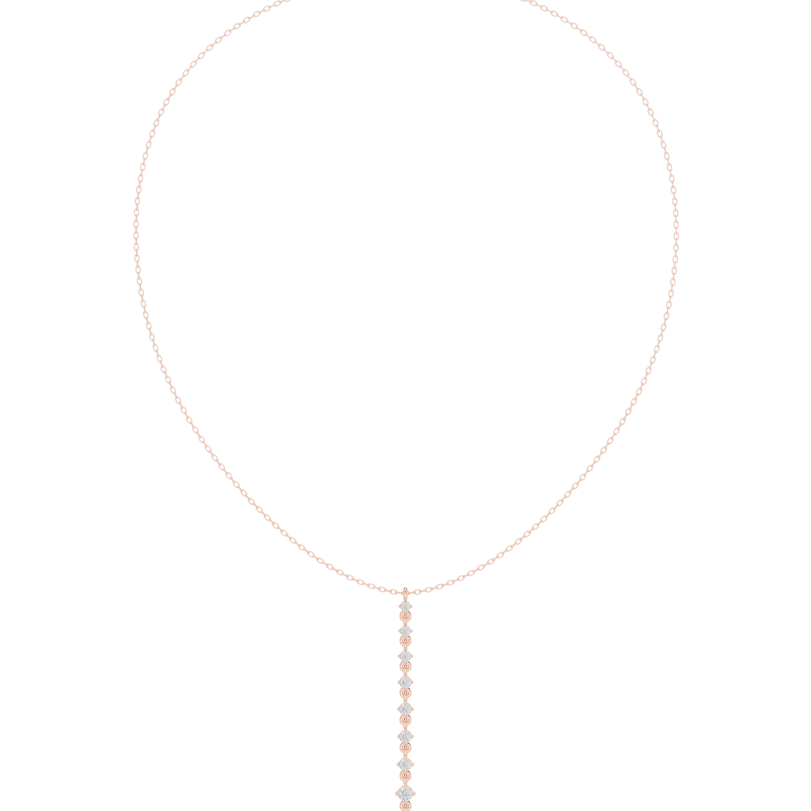 Rosé Linear Spark Drop Necklace