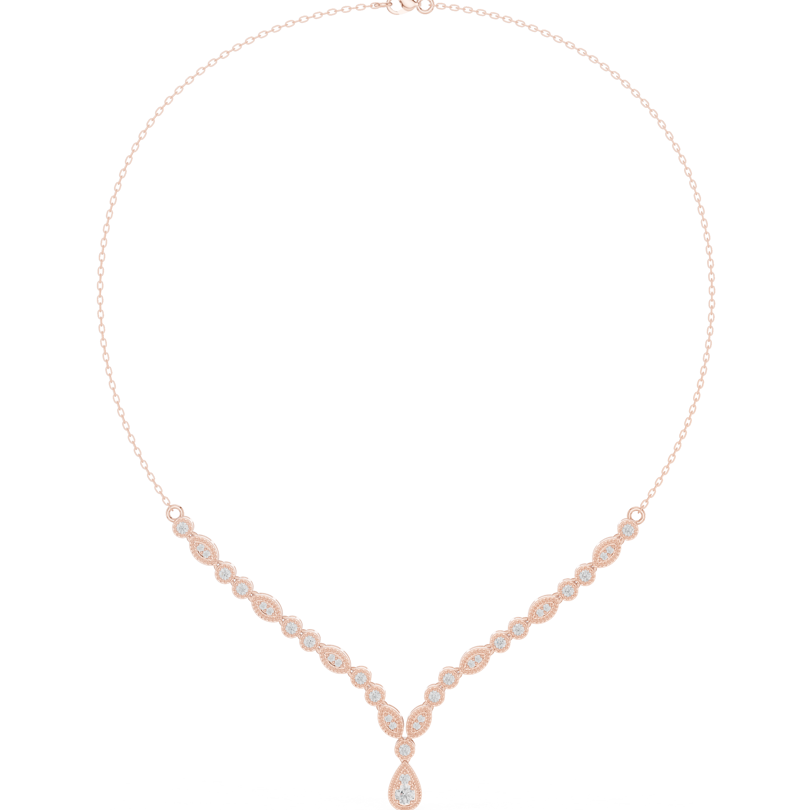 Vintage Elegance Diamond Drop Necklace