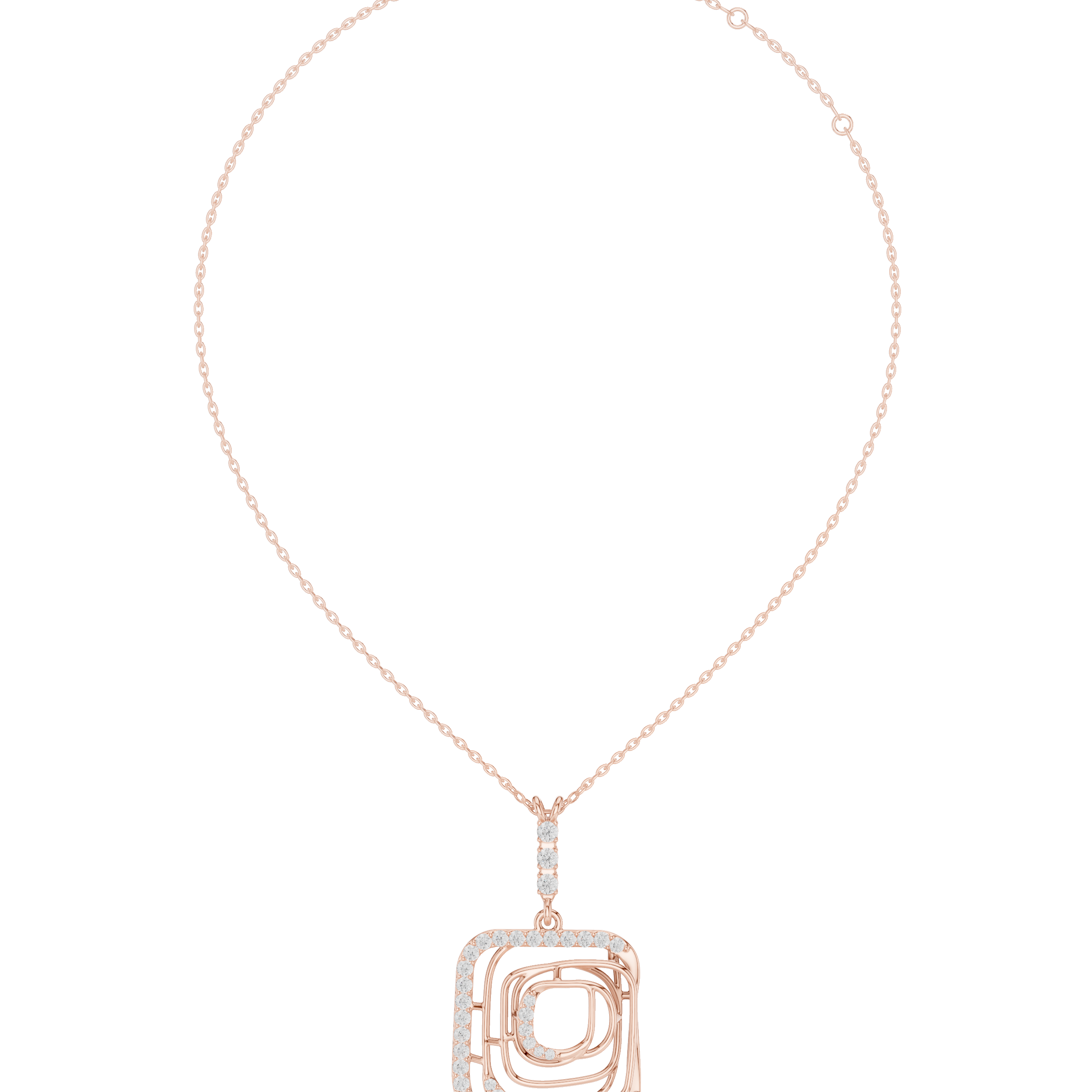 Infinity Frame Diamond Pendant Necklace