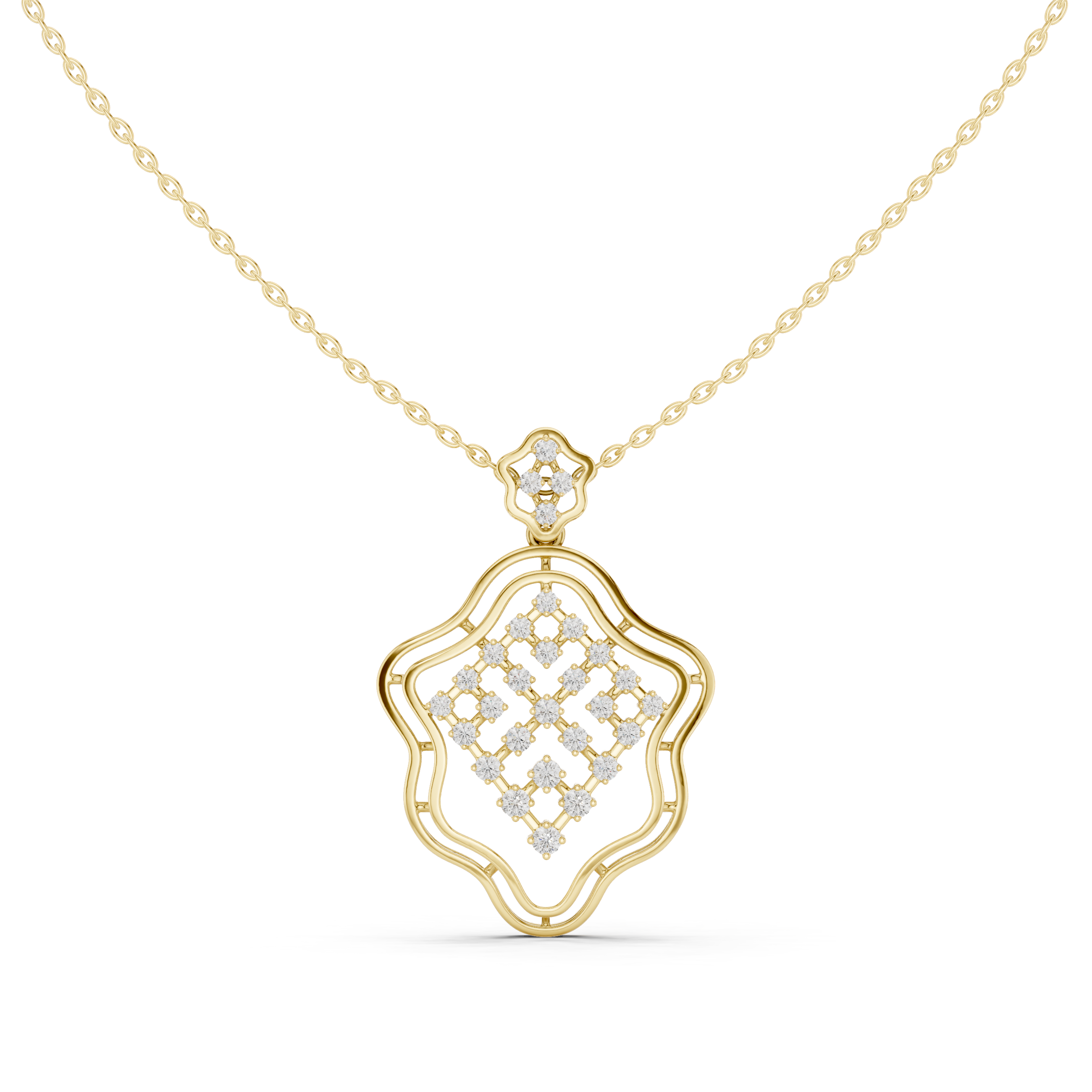Lattice Glow Diamond Pendant Necklace