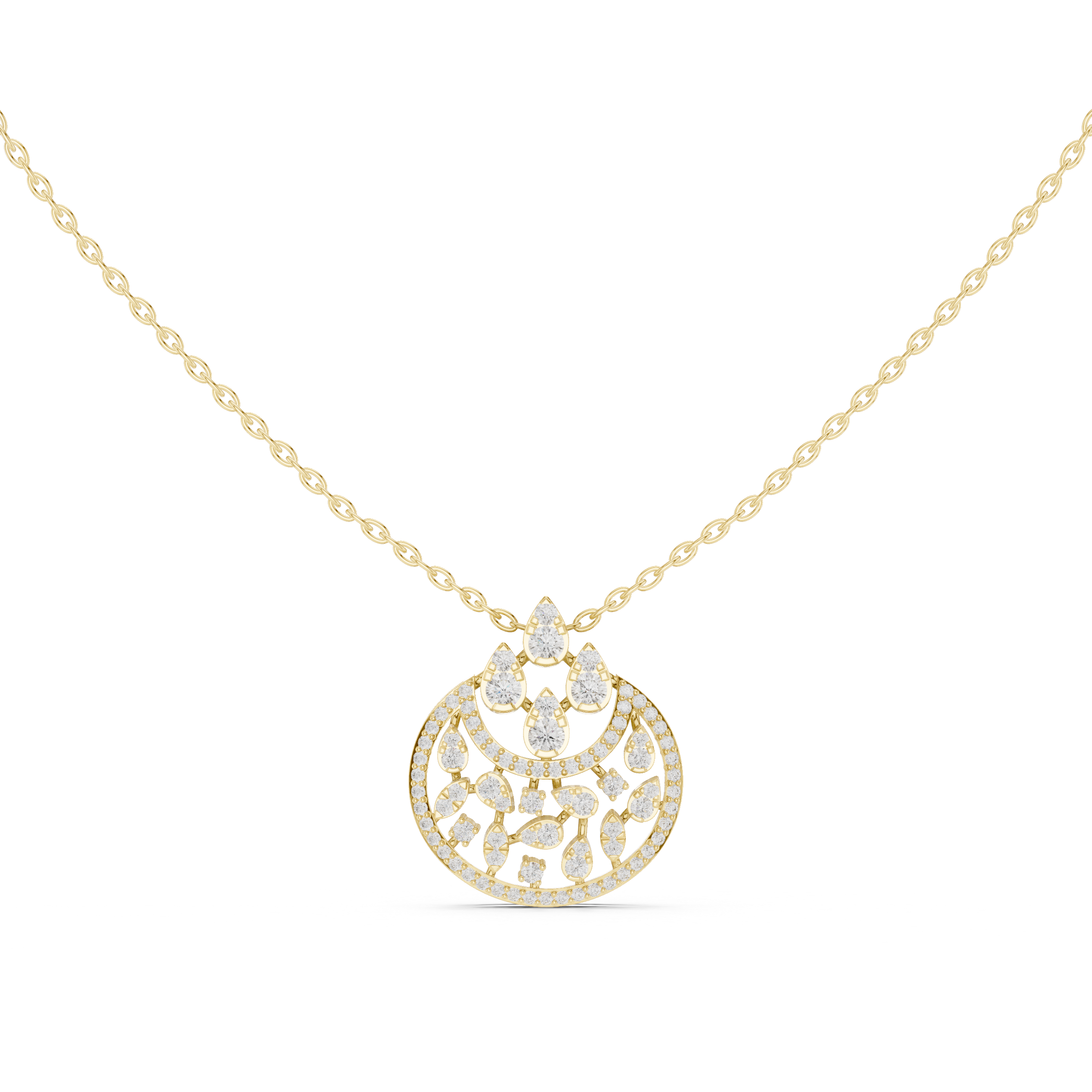 Lunar Garden Diamond Pendant Necklace