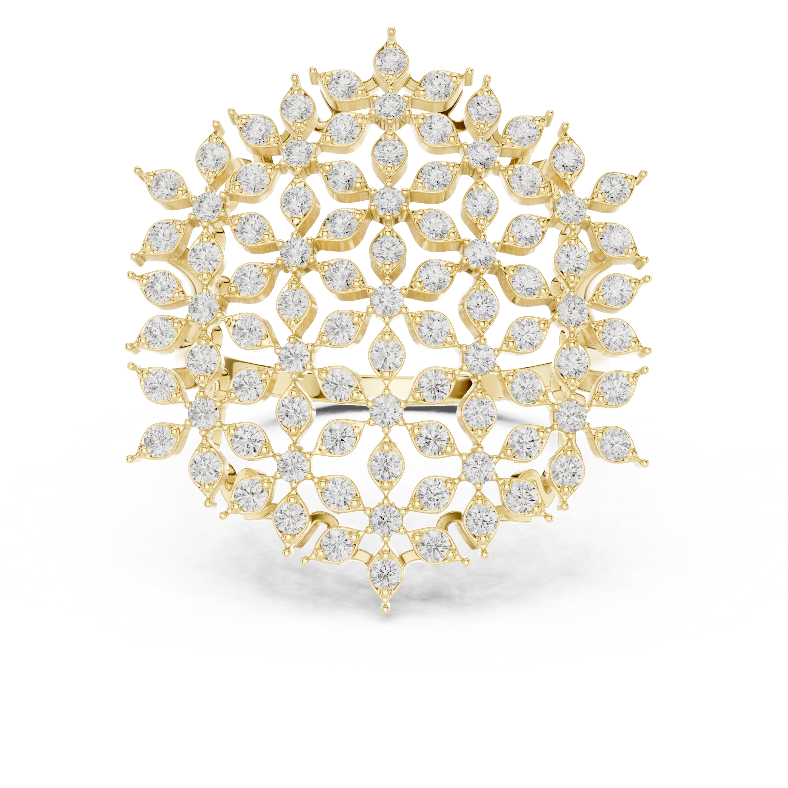 Golden Royale Diamond Fan Ring
