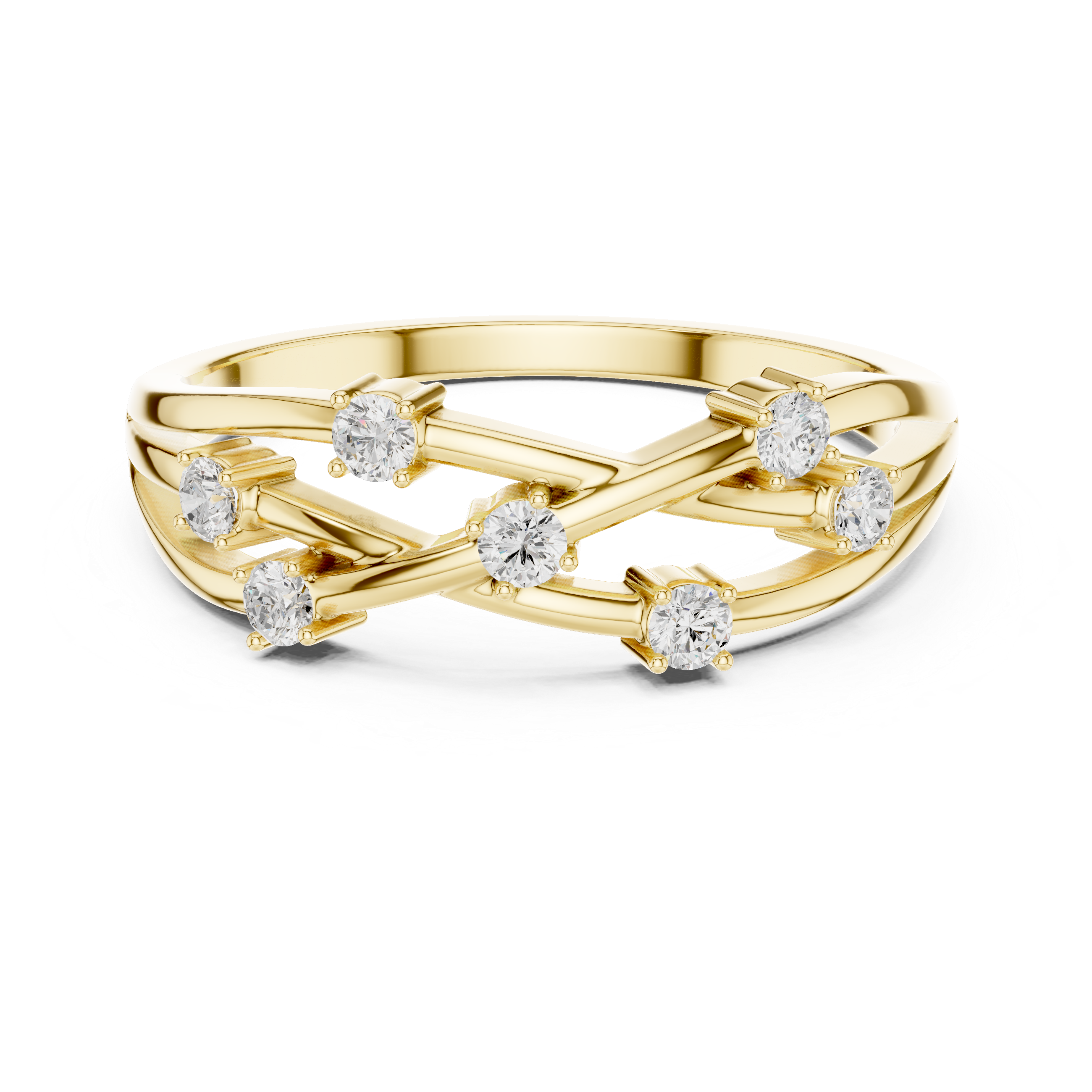 Golden Interlace Diamond Band