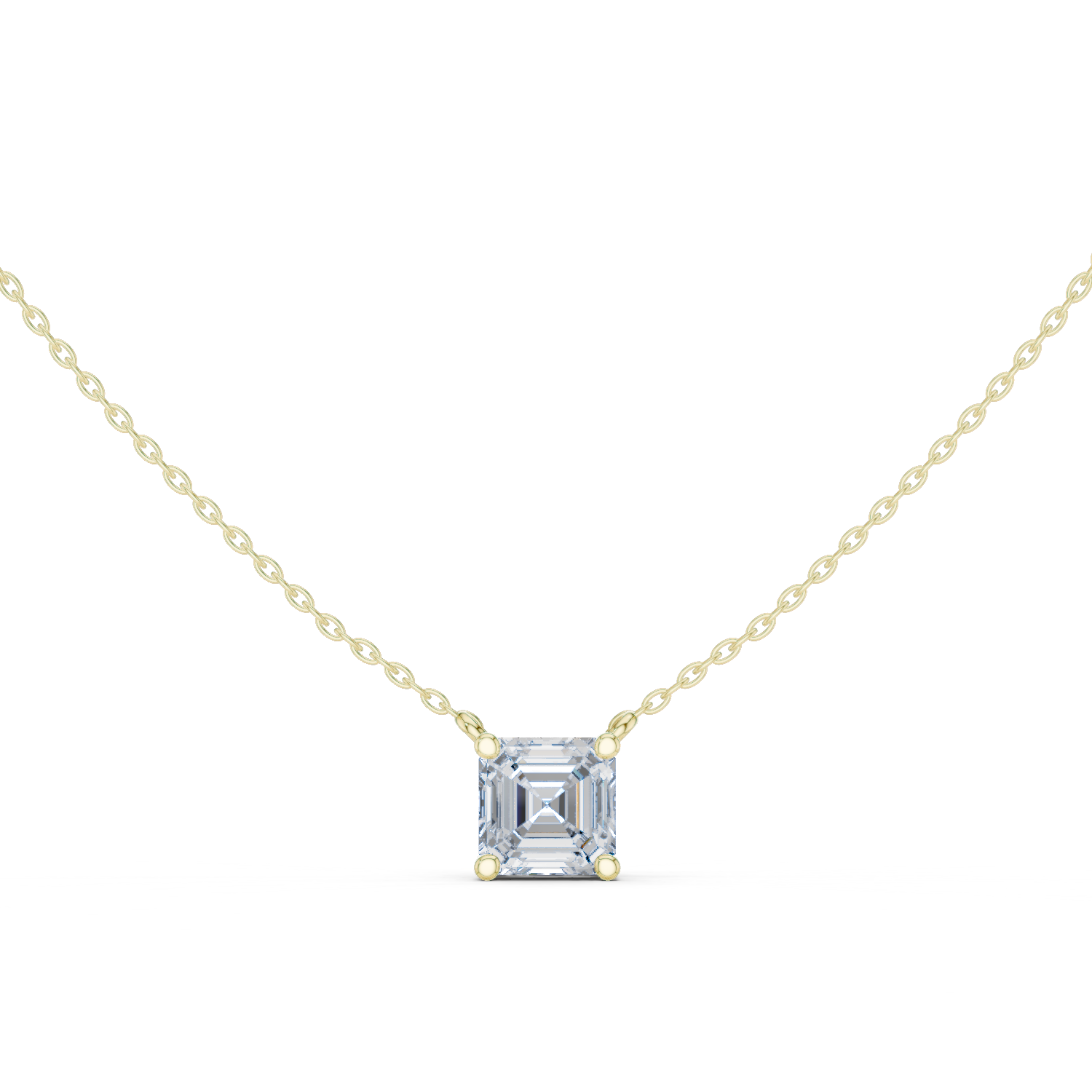 Princess Poise Solitaire Diamond Necklace