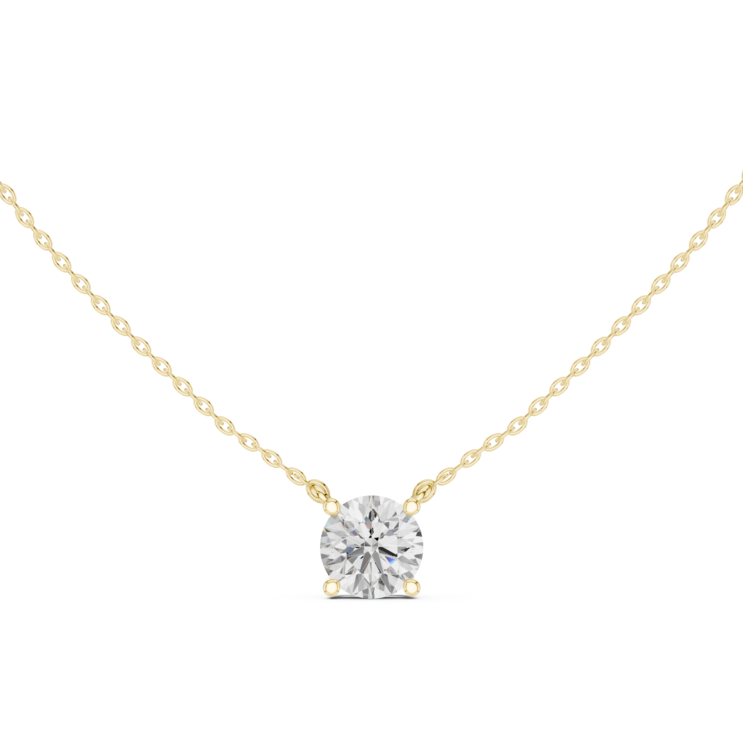 Classic Four-Prong Diamond Solitaire Necklace