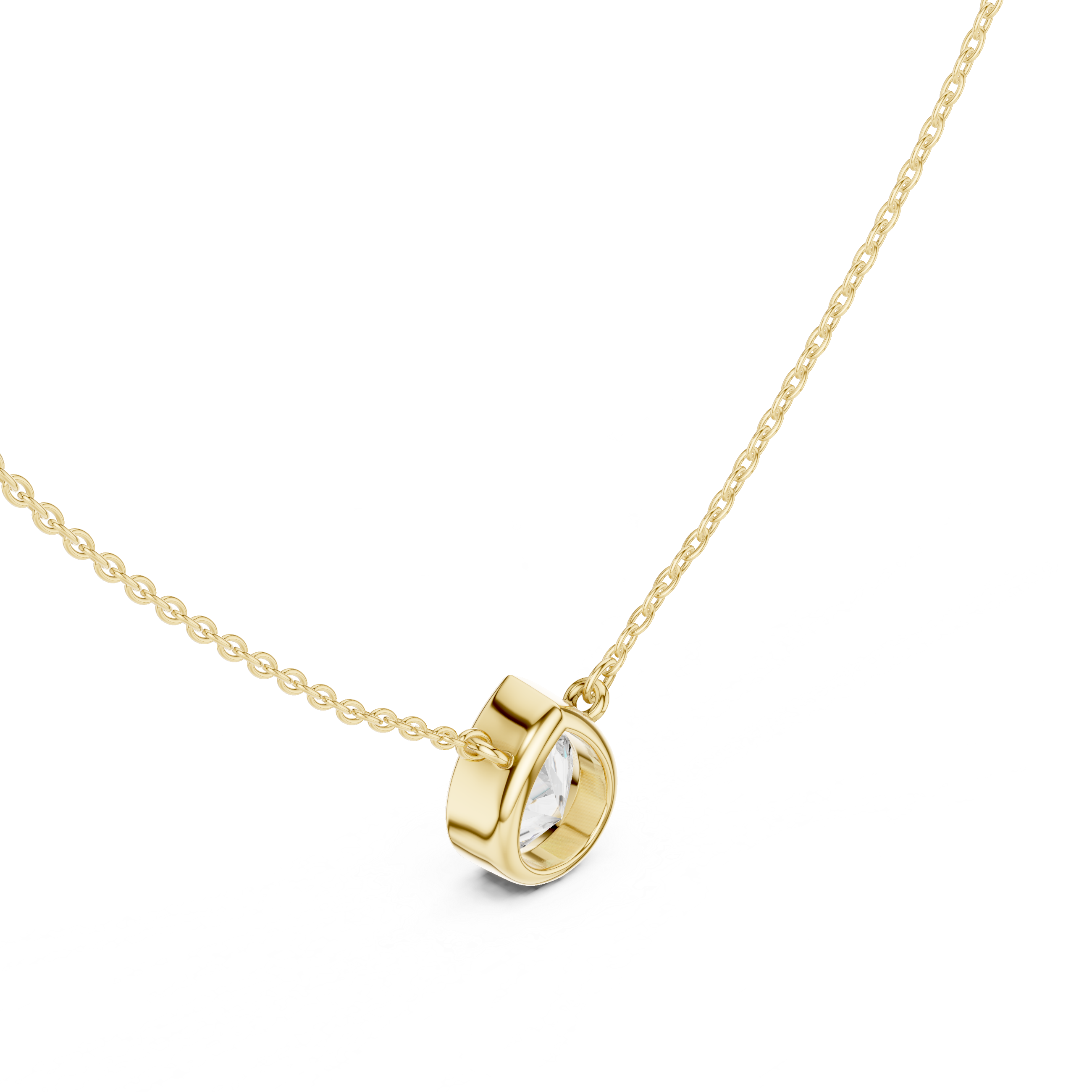 Bezel-Set Pear Diamond Solitaire Pendant