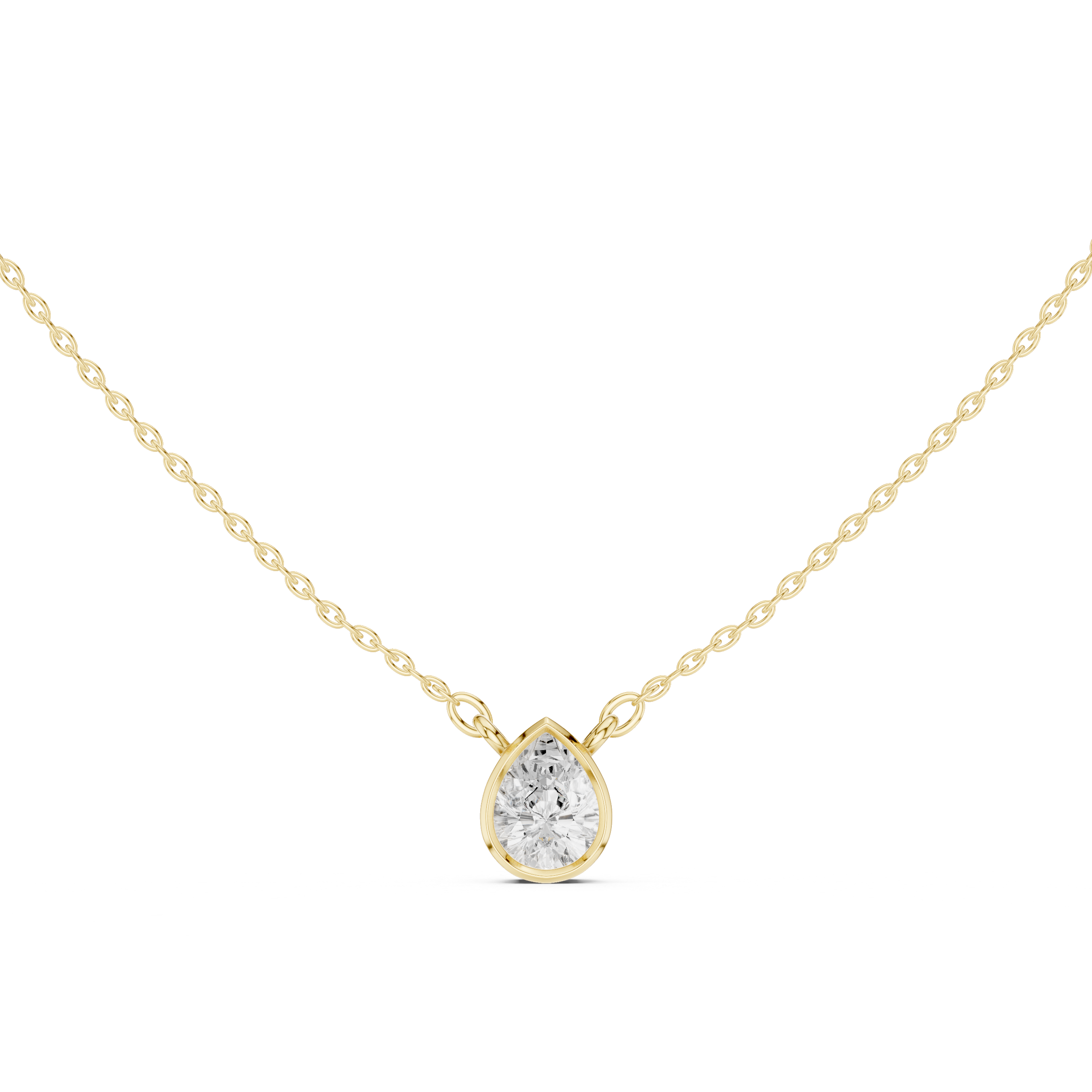 Bezel-Set Pear-Cut Diamond Pendant