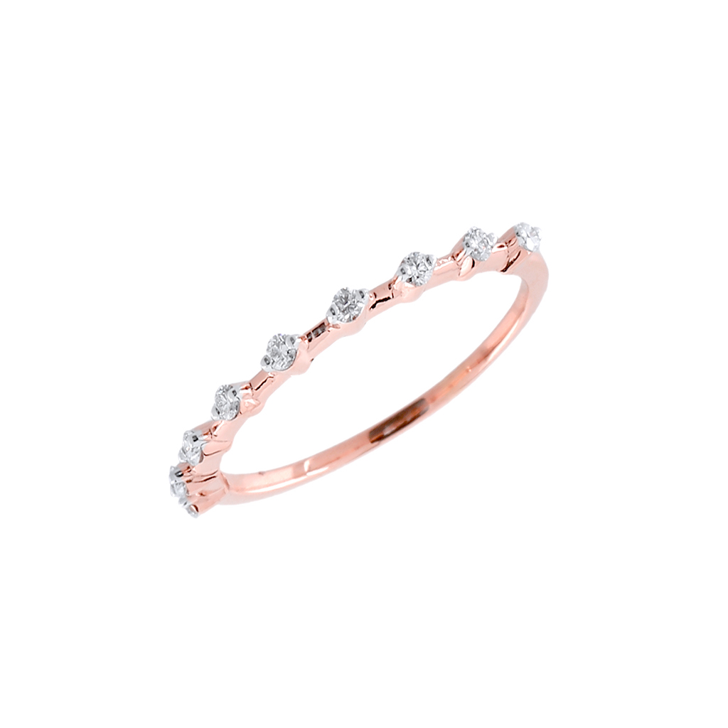 Minimal Rose Gold Diamond Band Ring