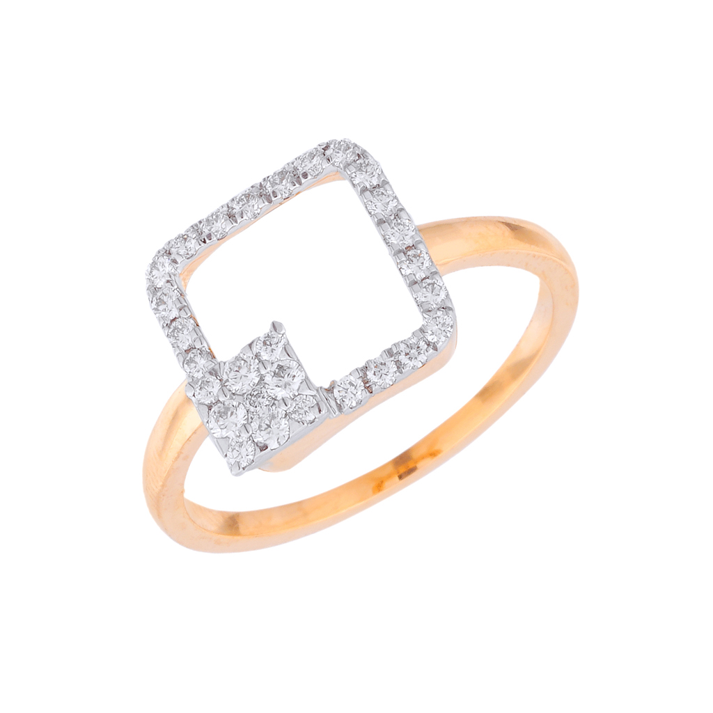 Geometric Square Diamond Ring