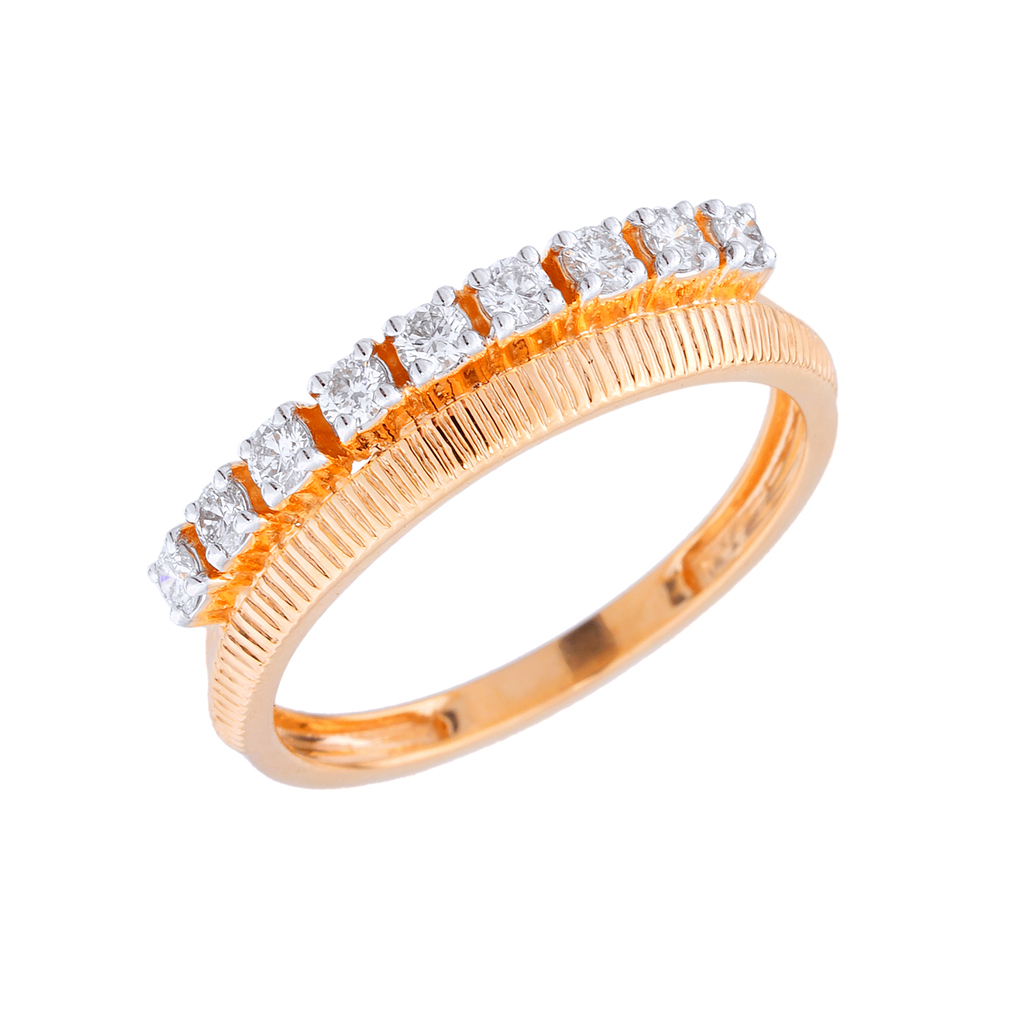 Classic Diamond Band with Textured Gold Finish