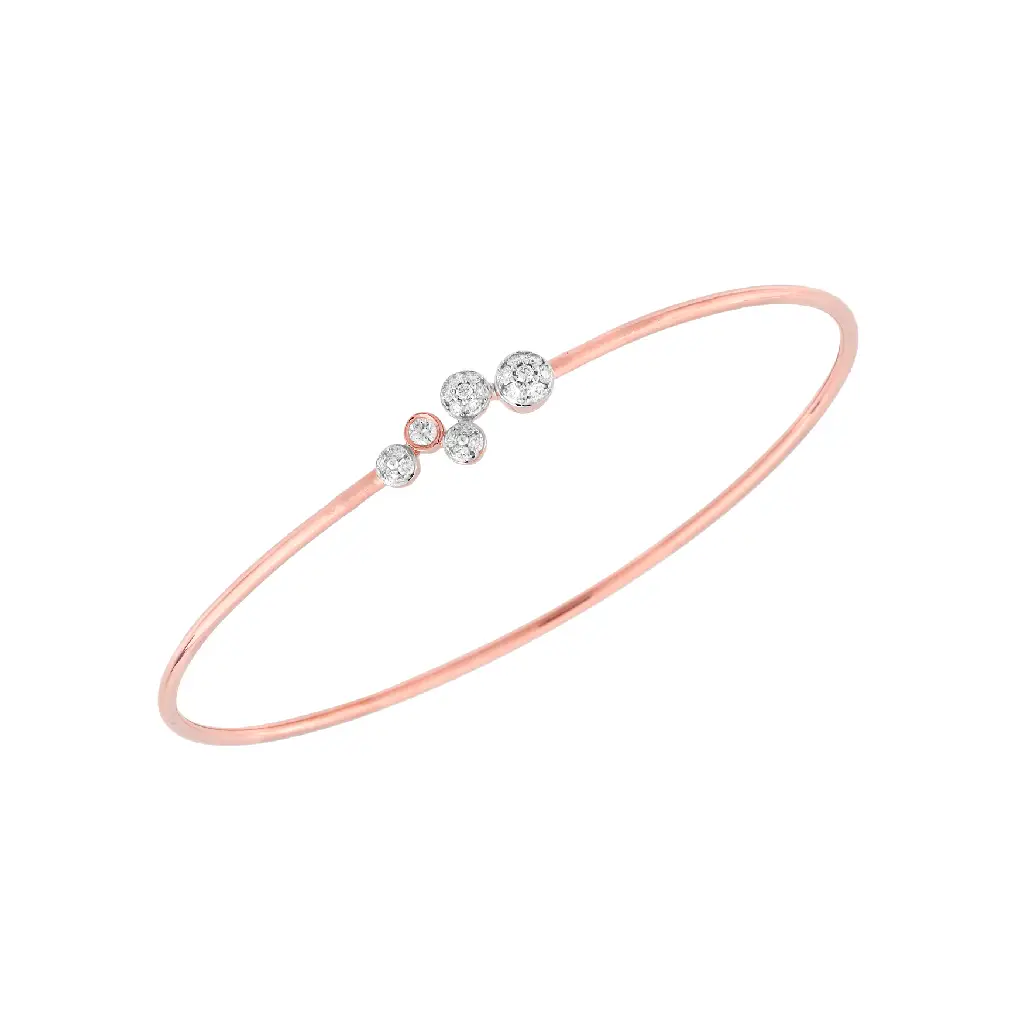 Rose Gold Diamond Orbit Bangle