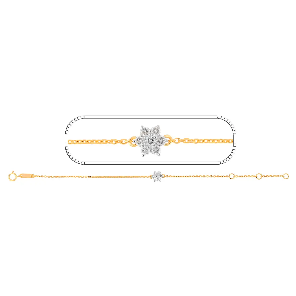 Yellow Gold Diamond Starburst Bracelet