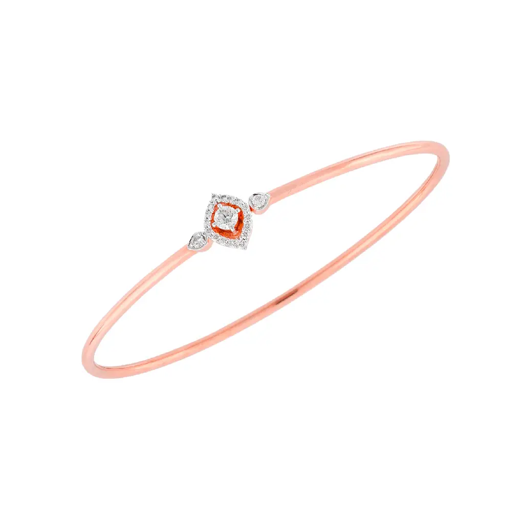 Rose Gold Heart Diamond Accent Bracelet