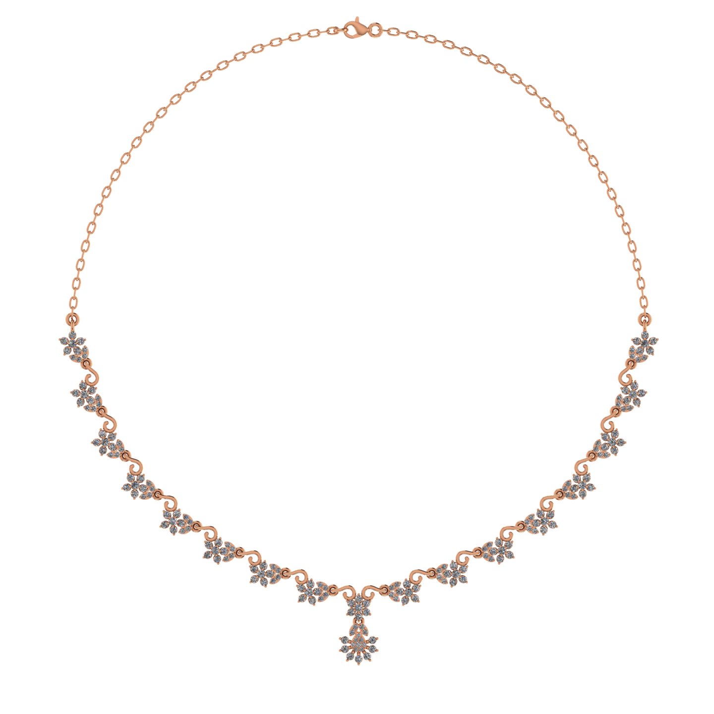 Rosé Floral Garland Necklace