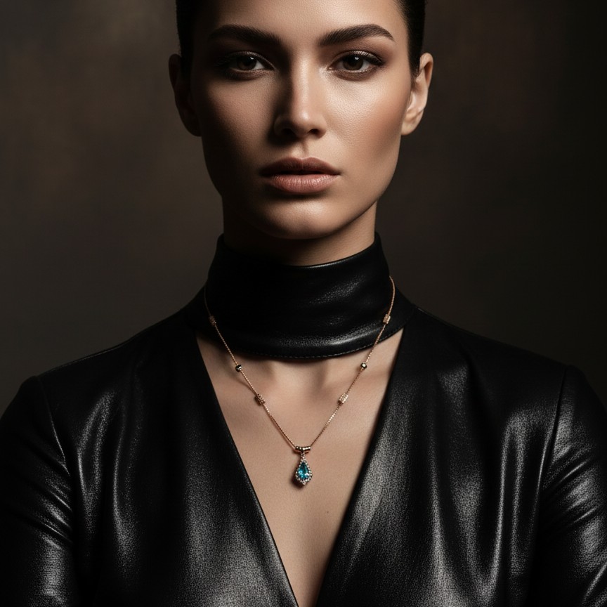 Elegant Teardrop Emerald &amp;amp;amp; Diamond Halo Pendant Necklace