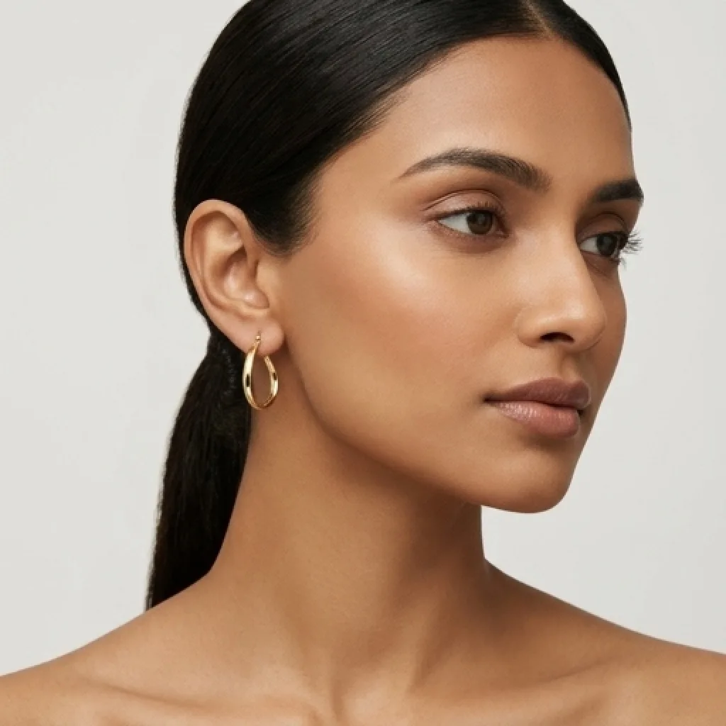Hollow Gold Earring