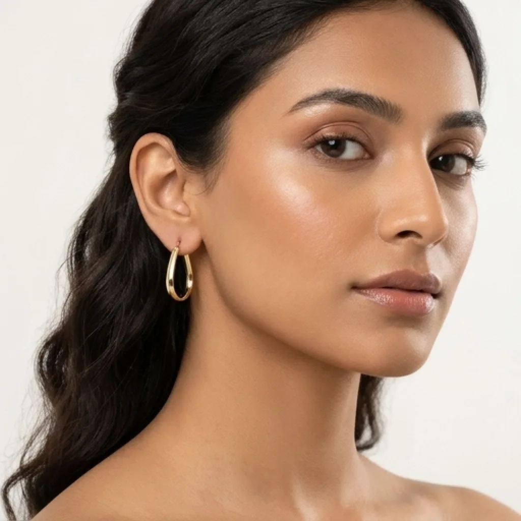 Hollow Gold Earring