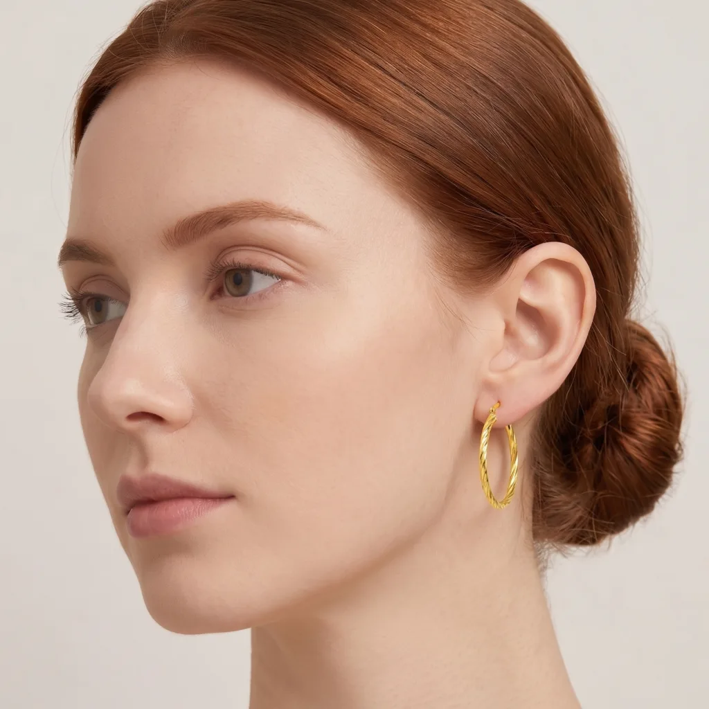 Hollow Gold Earring